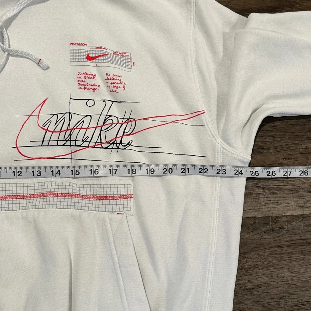 Nike Schematic Story of Swoosh Pullover Hoodie White CQ7164-100 Men's Large